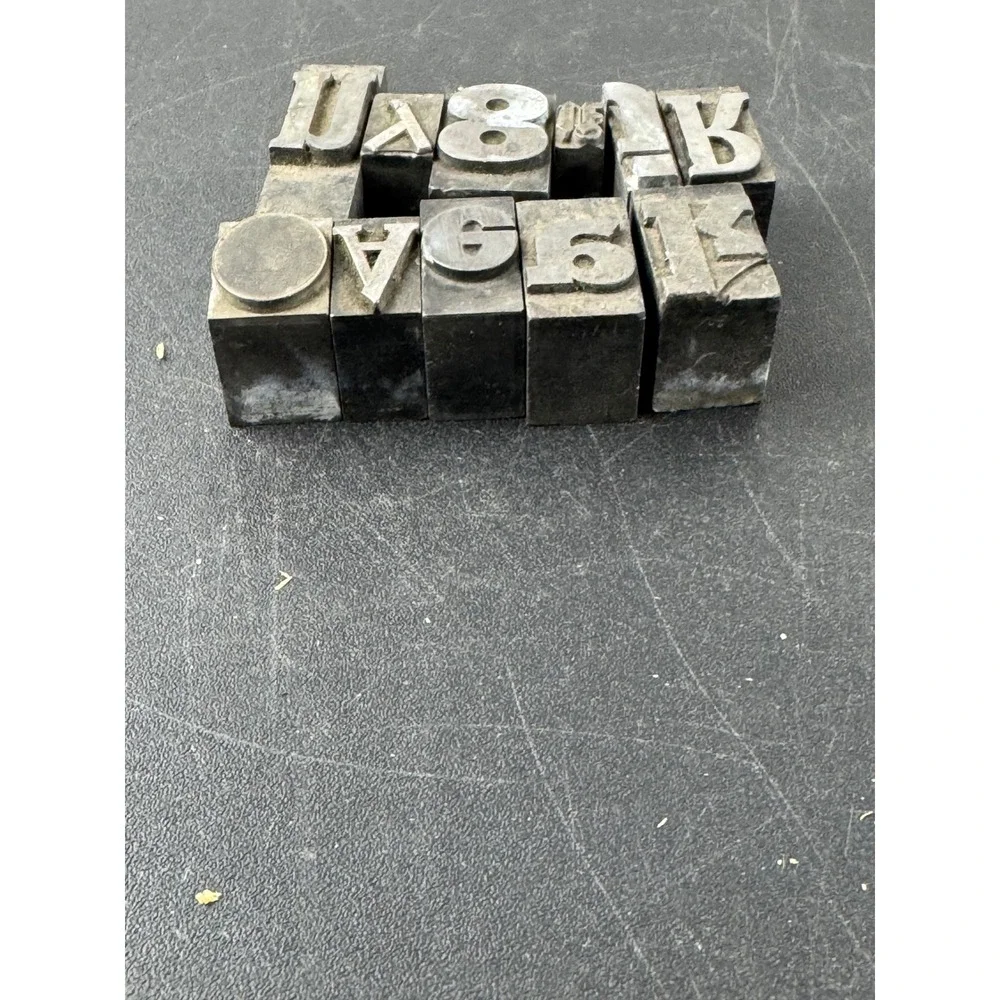 Vintage Metal‎ Letterpress Printing Blocks Antique Industrial Type Set Mixed Lot